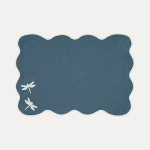 Placemat Firefly, Blue with White, Stain-Resistant