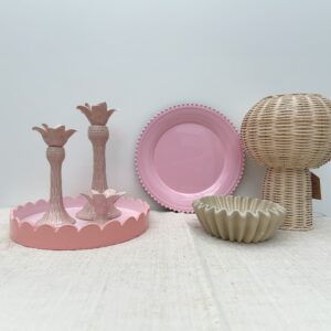 Pink Round Wavy Tray