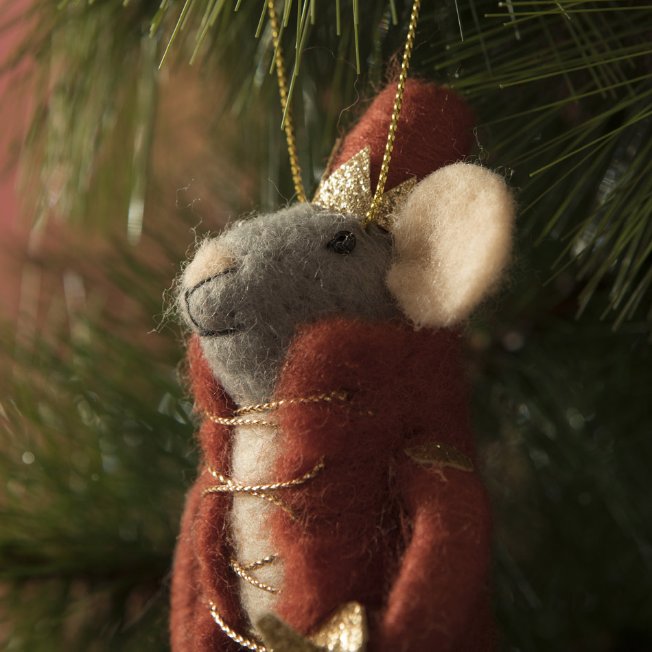 Circus Artist Mouse Felt Ornament - Image 2