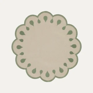 Placemat, Beige with Green