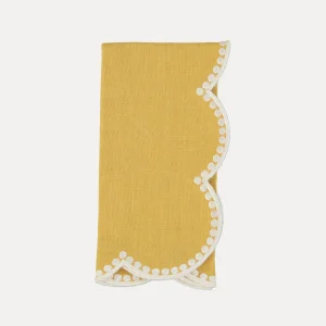 Napkin, Yellow with White