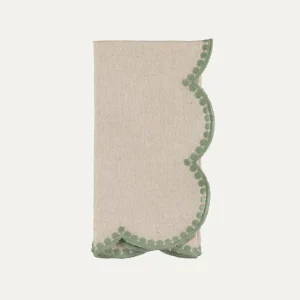 Napkin, Beige with Green