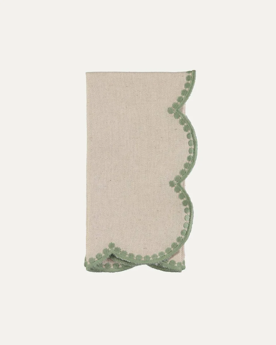 Napkin, Beige with Green