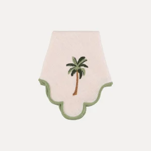 Wavy Napkin with Embroidered Palm Tree
