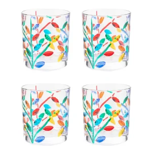 Multi-Coloured Murano Crystal Tumblers, Set of 4