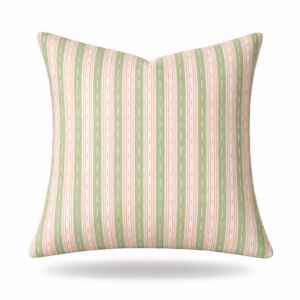 Cojin de rayas Oxley verde y rosa